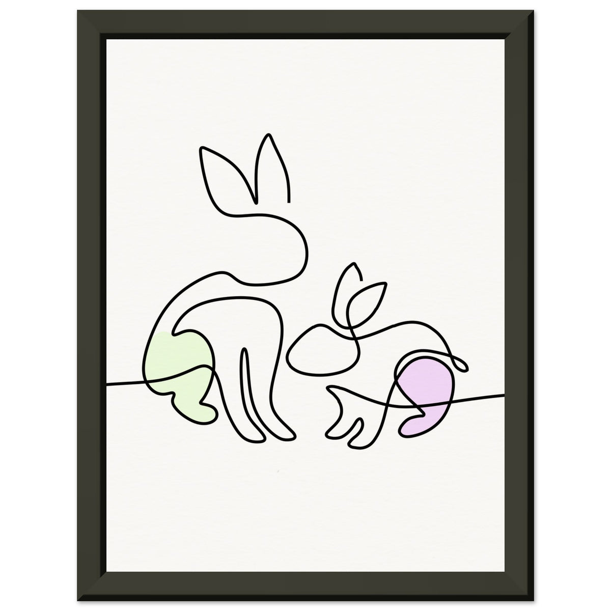 Bunny Bond - Minimalist Elegance - 15x20 cm 6x8″ - Metal Framed Posters