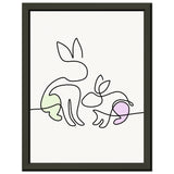 Bunny Bond - Minimalist Elegance - 15x20 cm 6x8″ - Metal Framed Posters