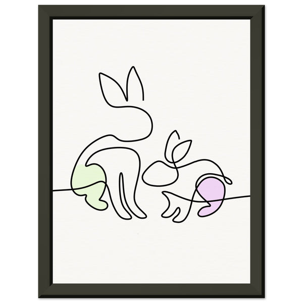 Bunny Bond - Minimalist Elegance - 15x20 cm 6x8″ - Metal Framed Posters