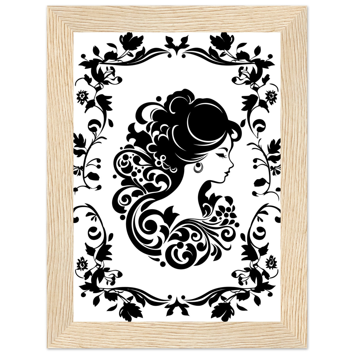 Modern Monochrome - Artistic Fusion - 13x18 cm 5x7″ Wood frame - Framed Posters