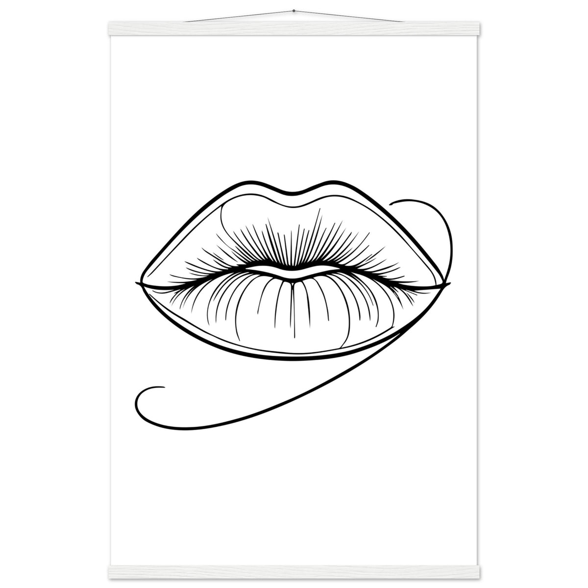 Lips of Expression - Minimalist Art on Premium Poster - 60x90 cm 24x36″ White wall hanger - Posters With Hanger