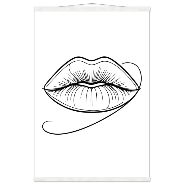 Lips of Expression - Minimalist Art on Premium Poster - 60x90 cm 24x36″ White wall hanger - Posters With Hanger