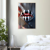 Pop Lips Wooden Framed Poster – A Daring Art Gift - Wood frame - Wooden Framed Posters