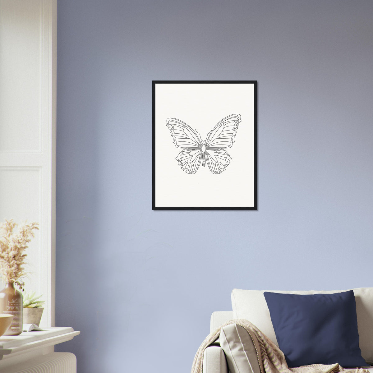 Butterfly Grace - Framed Minimalist Art - - Wooden Framed Posters