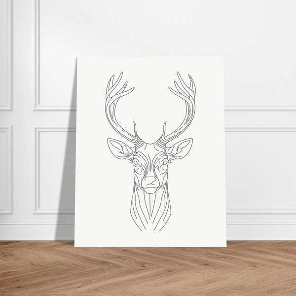 Majestic Stag - Fine Line Elegance - - Posters