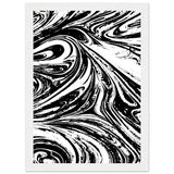 Black & White Swirl - Premium Matte Framed Poster - A4 21x29.7 cm 8x12″ White frame - Metal Framed Posters