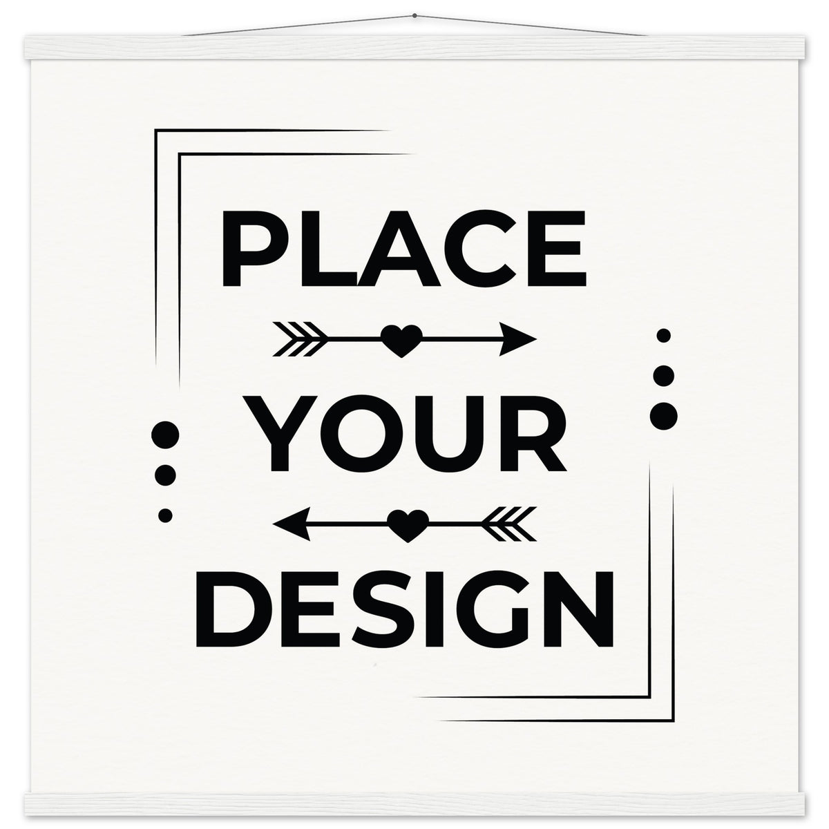 Elevate Your Space - Customizable Premium Matte Paper Poster with Hanger - 70x70 cm 28x28″ White wall hanger - Wooden Framed Posters