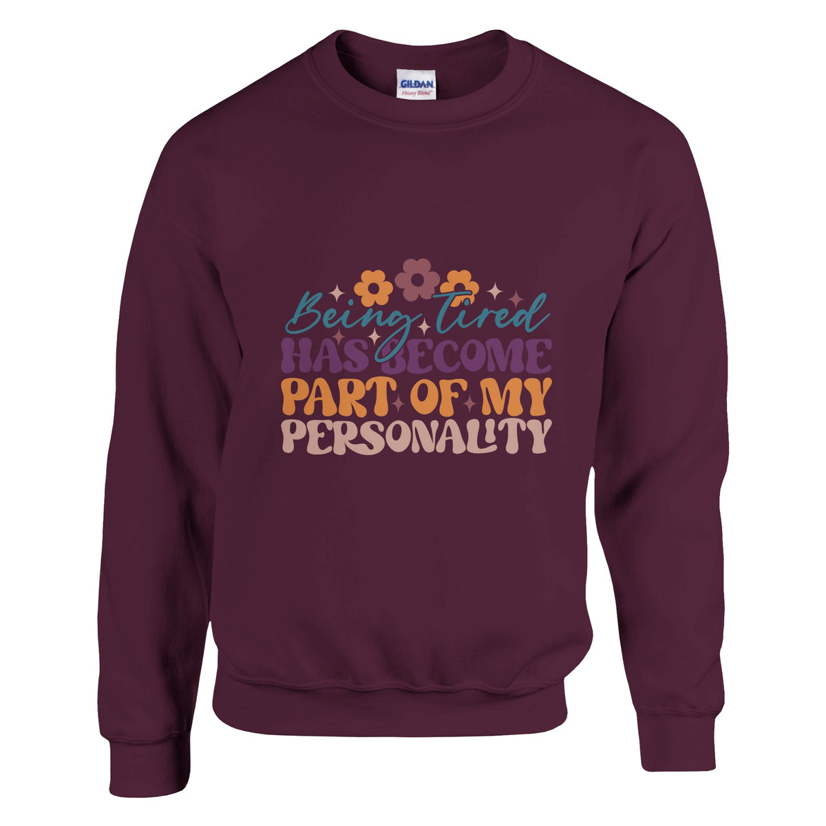 Fatigue as Fashion - 'Being Tired' Classic Cotton Wear - Maroon - Sweatshirts