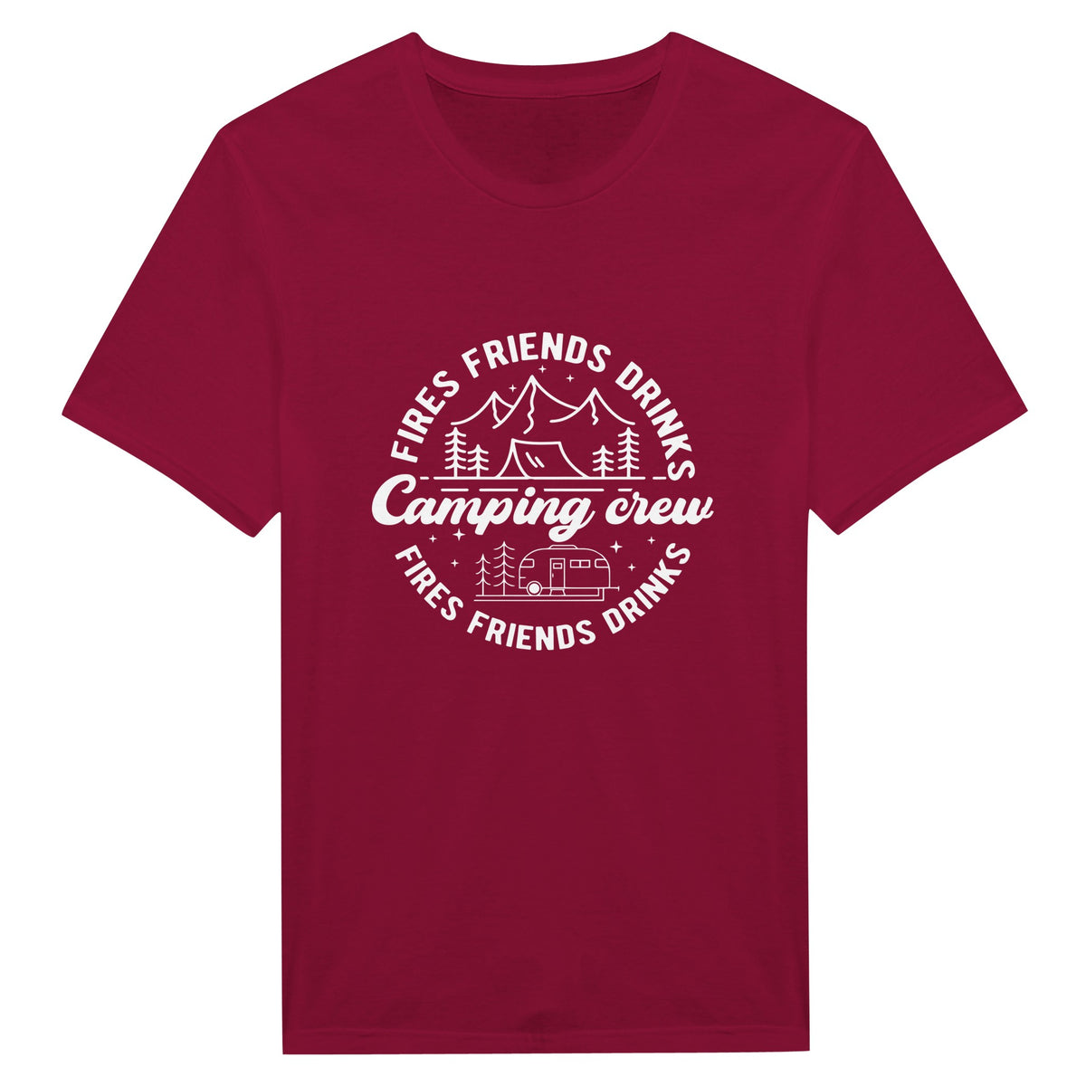 Campfire Chronicles - Memories with Friends Tee - Cardinal Red - Crewneck T.shirts