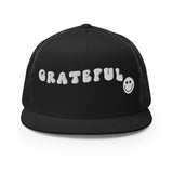 Grateful Vibes - Smiley Face Trucker Cap - -