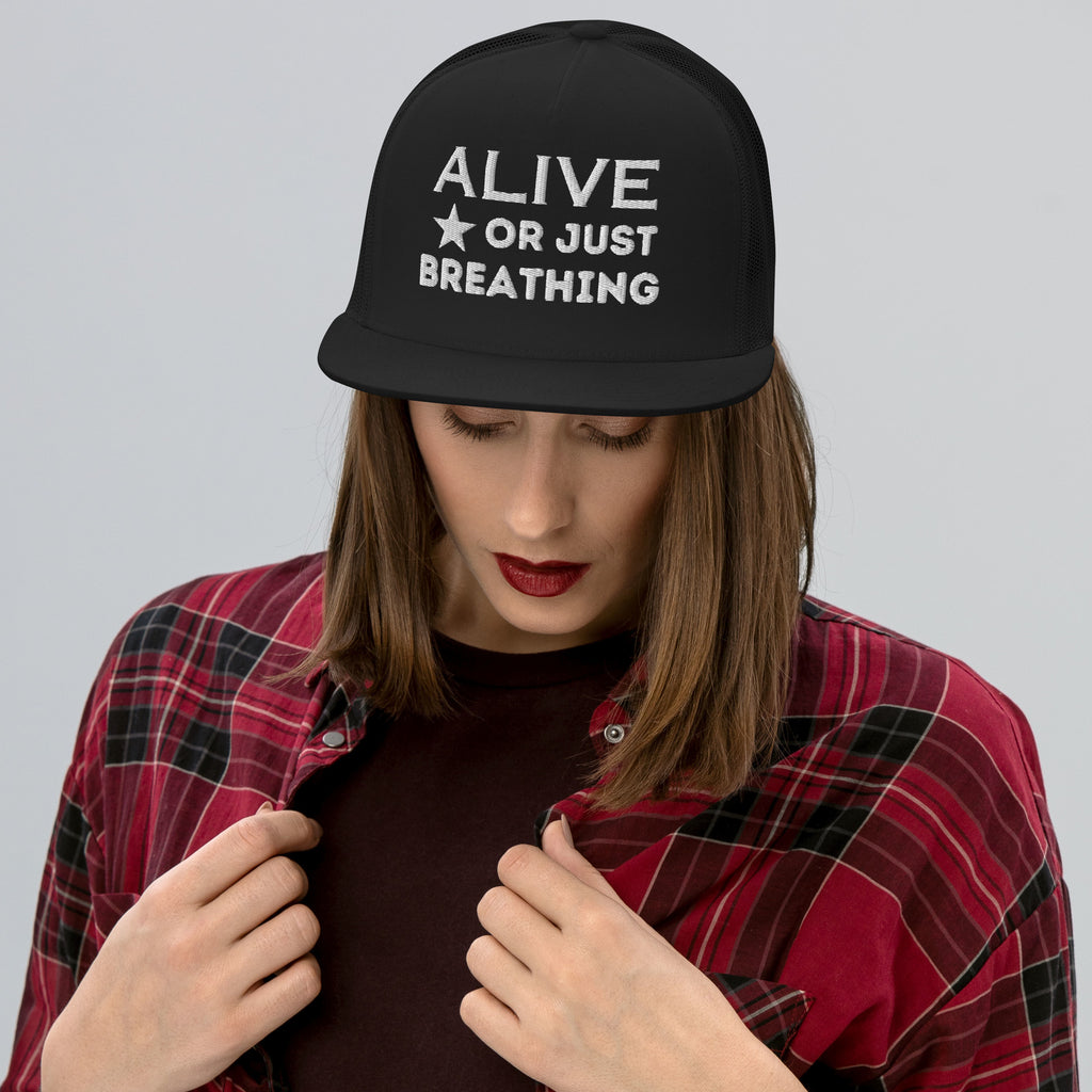 Stellar Reflections - Alive or Just Breathing Trucker Cap - Black -