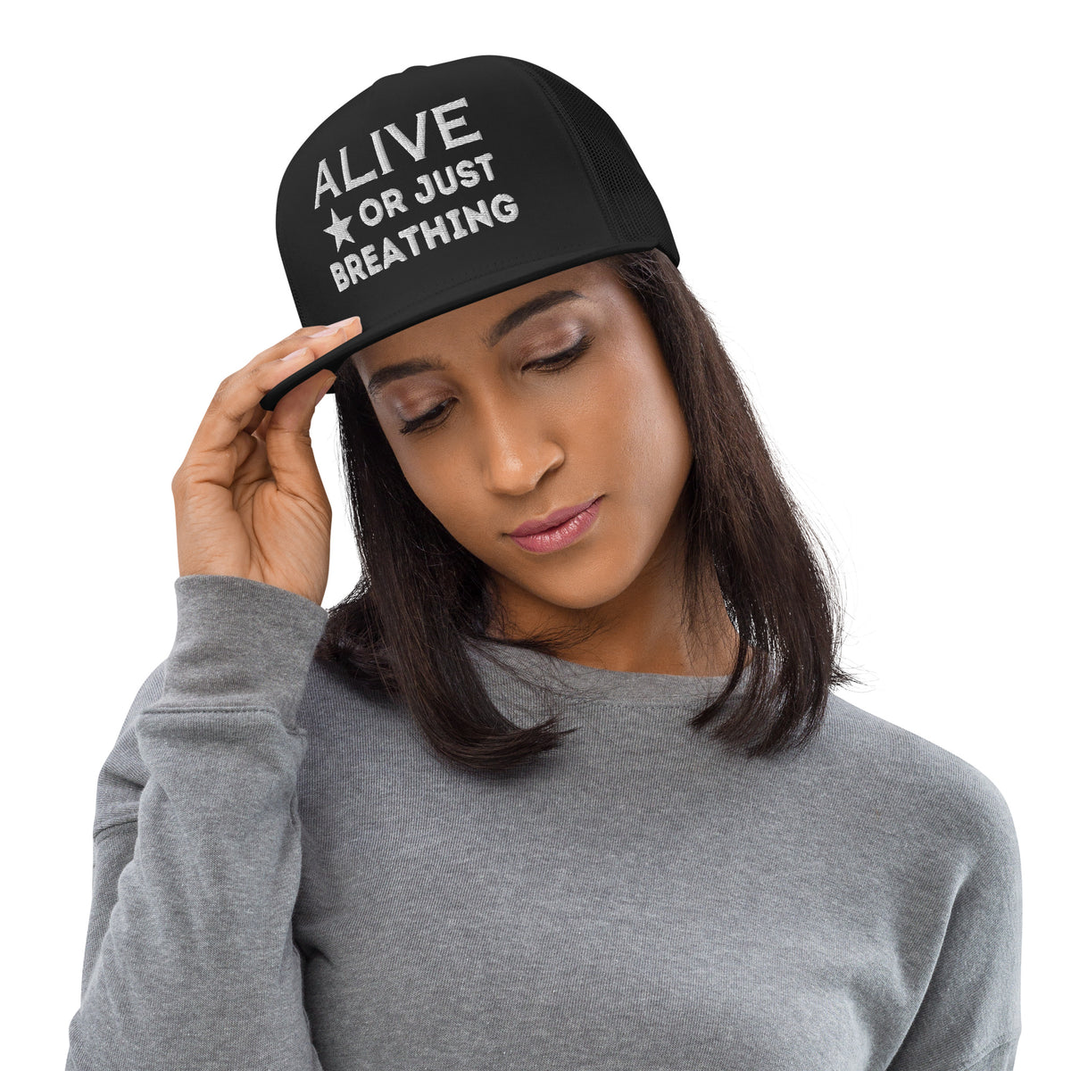 Stellar Reflections - Alive or Just Breathing Trucker Cap - -