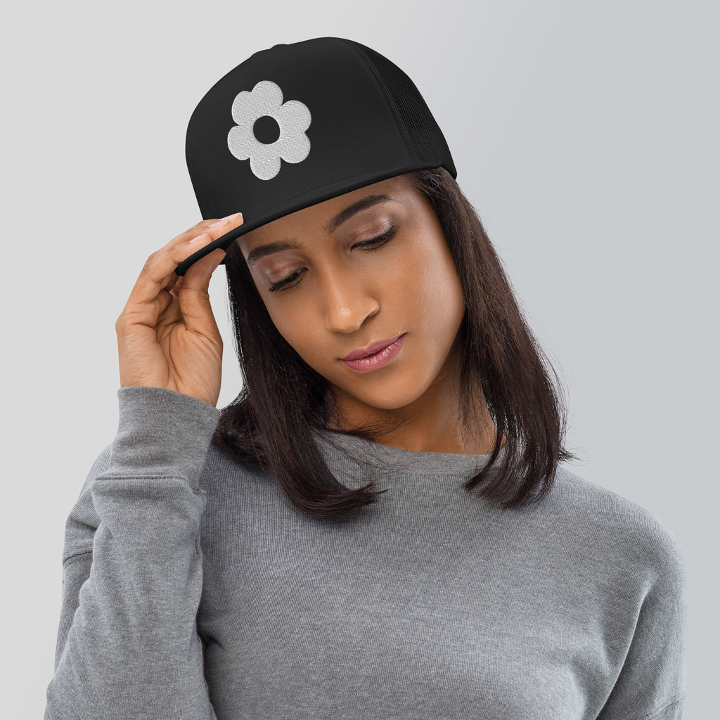 Blooming Memories - Floral Trucker Cap - Black - Caps