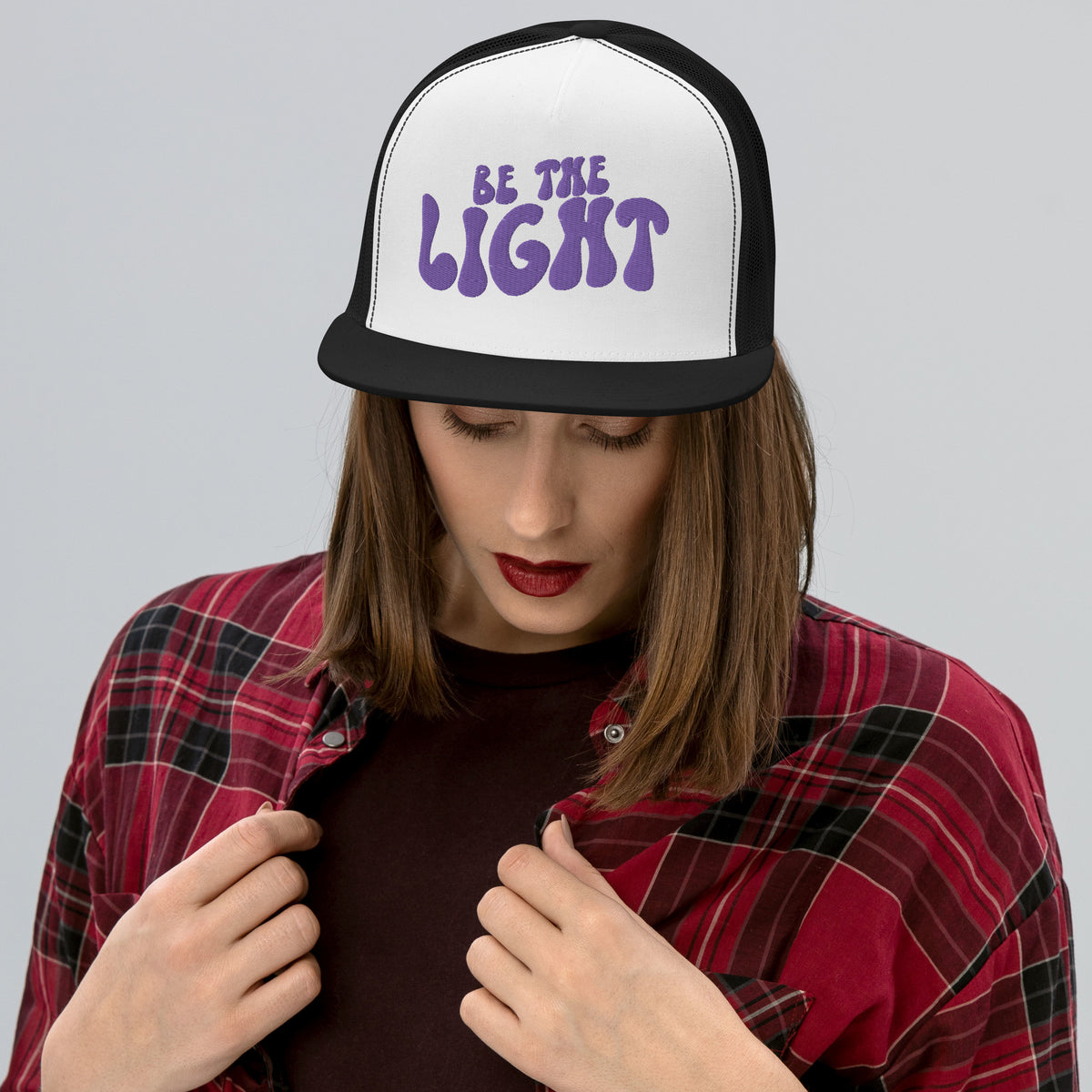 Be the Light - Summer Trucker Cap - Black White Black - Caps