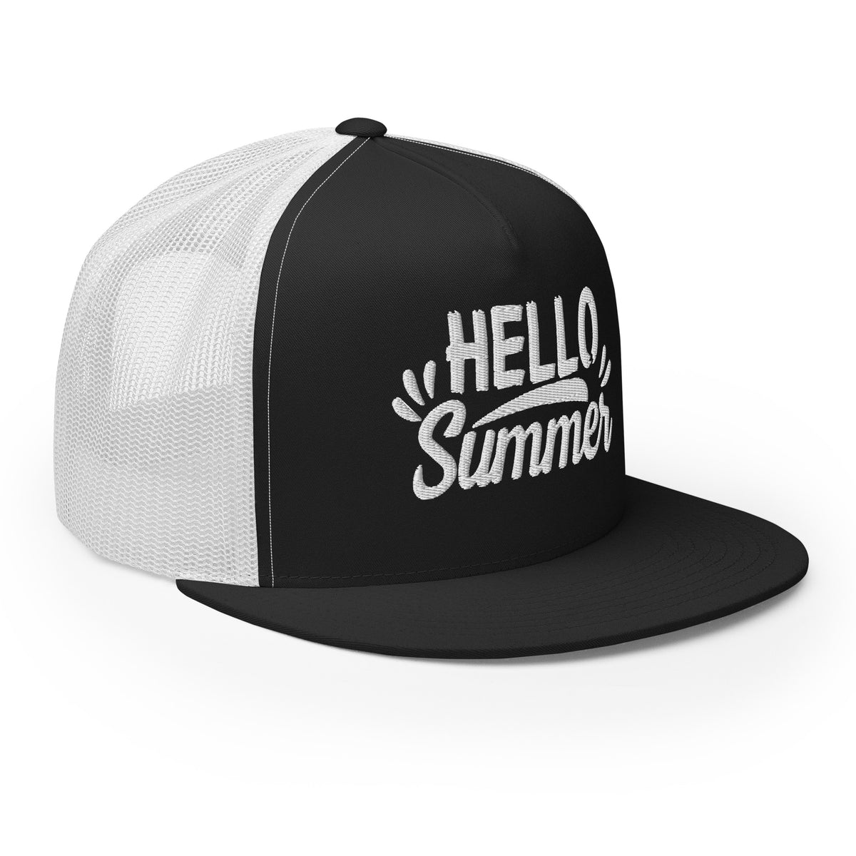 Hello Summer - Embroidered Trucker Cap - -