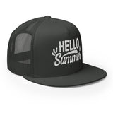 Hello Summer - Embroidered Trucker Cap - -