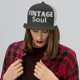 Vintage Soul - Timeless Charm in a Trucker Cap - Charcoal White -