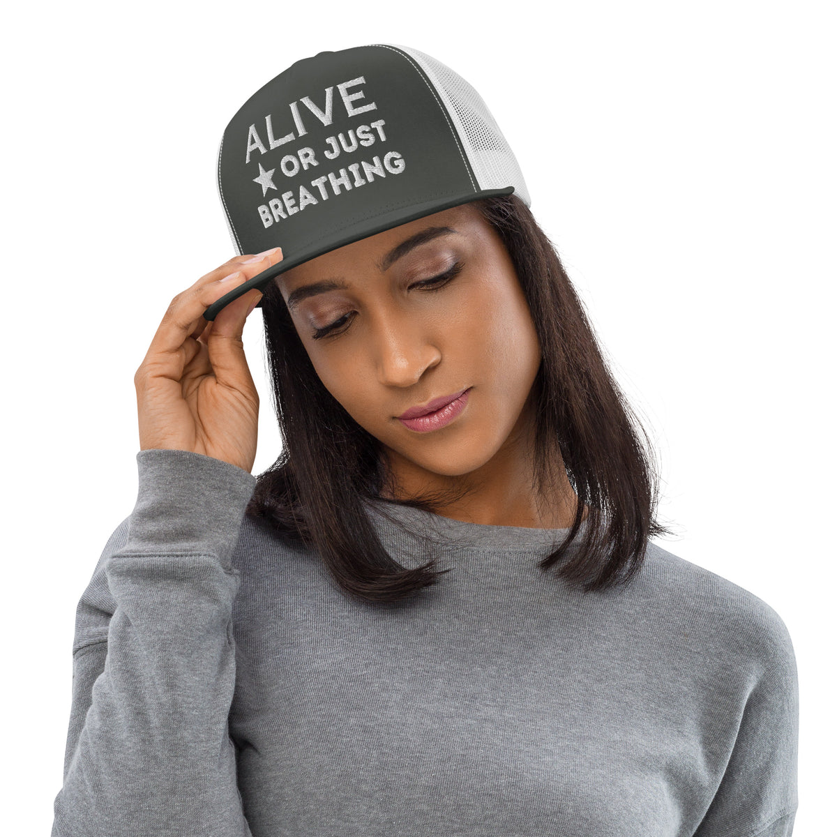 Stellar Reflections - Alive or Just Breathing Trucker Cap - -