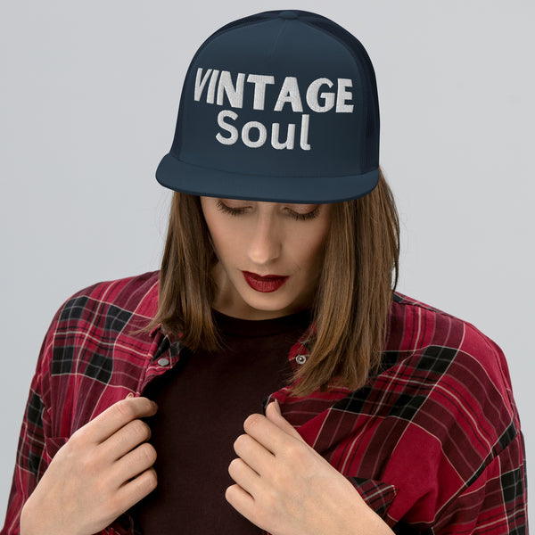 Vintage Soul - Timeless Charm in a Trucker Cap - Navy -