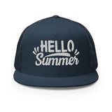 Hello Summer - Embroidered Trucker Cap - Navy -