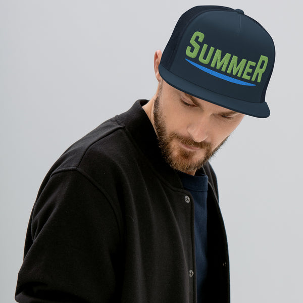 Summer Vibes Trucker Cap - Embrace the Season in Style - Navy -