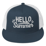 Hello Summer - Embroidered Trucker Cap - -