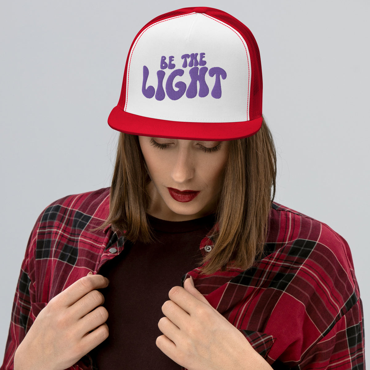 Be the Light - Summer Trucker Cap - Red White Red - Caps