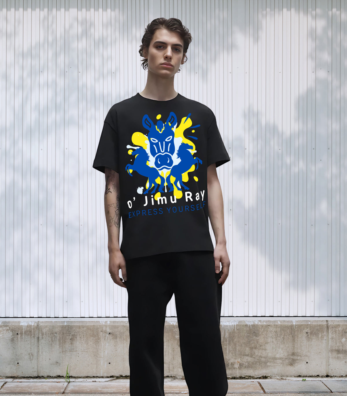 Zebra Chic Bold Animal Art - Men's Boxy T-Shirt - - T-Shirts