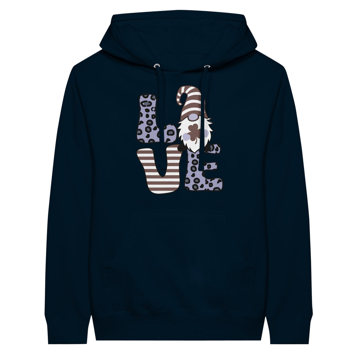 Christmas Gnome Love - Premium Unisex Pullover Hoodie - Navy - Pullover Hoodies