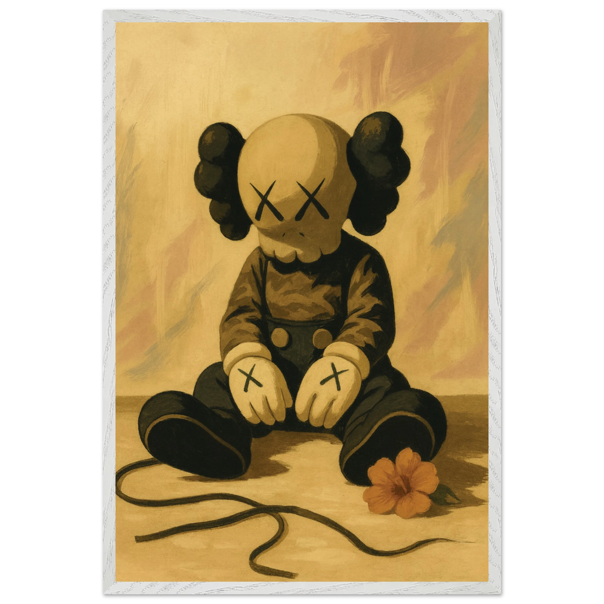 Gift Reflection - Wooden Framed Poster of Melancholic Art - - Wooden Framed Posters