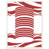 Twist of Elegance - Striking Red & White Art - 45x60 cm 18x24″ White frame - Framed Posters