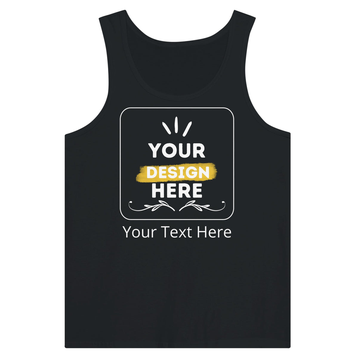 Ultimate Comfort - Premium Customizable Unisex Jersey Tank Top - Black - Print Material