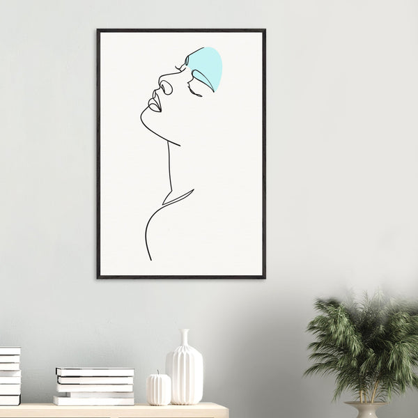 Modern Muse - Abstract Line Art Elegance - - Wooden Framed Posters