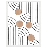 Timeless Elegance - Abstract Line Art with Natural Tones - 30x40 cm 12x16″ White frame - Wooden Framed Posters