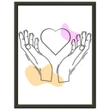 Heartfelt Embrace - Love Line Art Poster - 30x40 cm 12x16″ - Metal Framed Posters