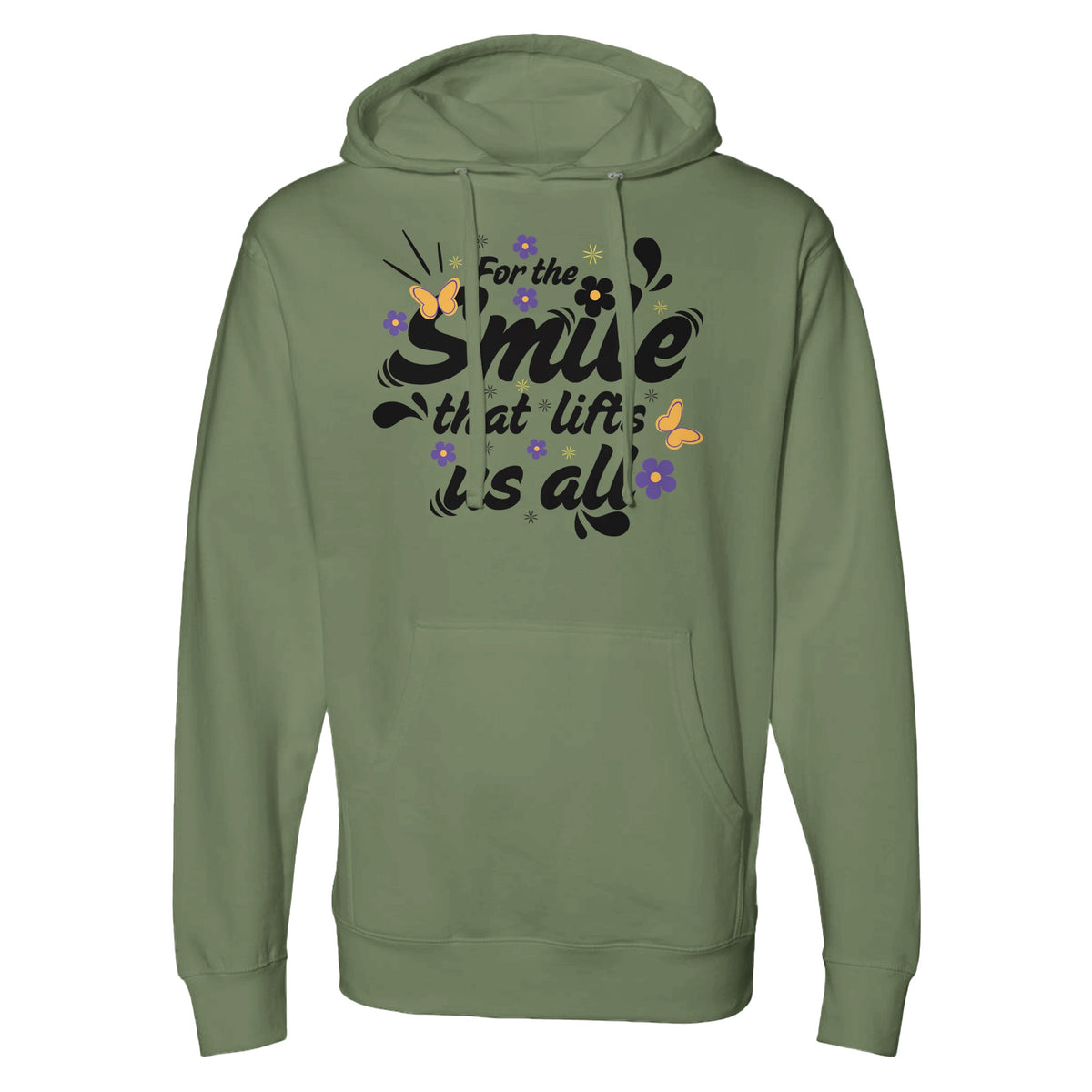 Butterflies & Blossoms - Celebrate Your Work Friend - army heather - Hoodies