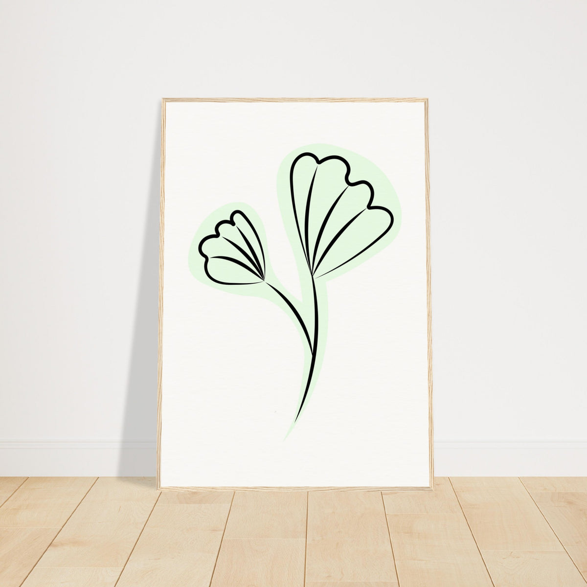 Elegant Floral Essence - Wooden Framed Art - 70x100 cm 28x40″ Wood frame - Wooden Framed Posters