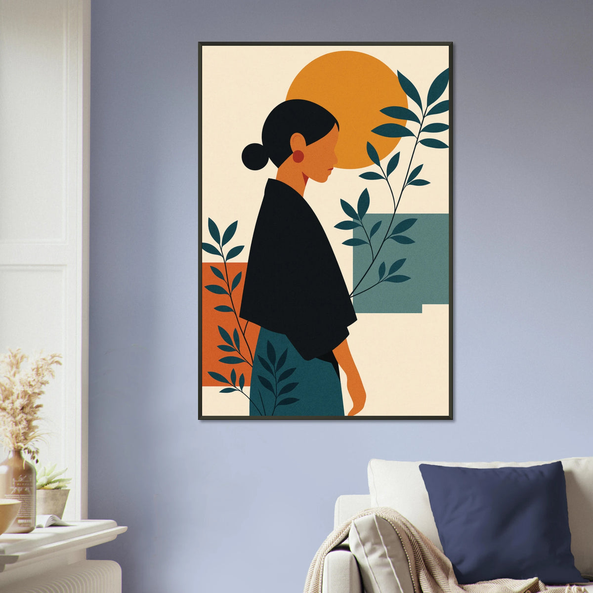 Golden Solace – Modern Metal Framed Poster Gift - - Metal Framed Posters