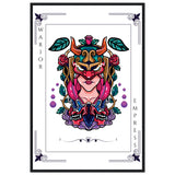 Artistry Unleashed - Warrior, Sacred Bull, and Tiger Spirit - 60x90 cm 24x36″ Black frame Warior Empress - Wooden Framed Posters