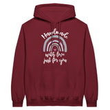 Handmade with Love - Rainbow Text Unisex Hoodie - Garnet - Hoodies