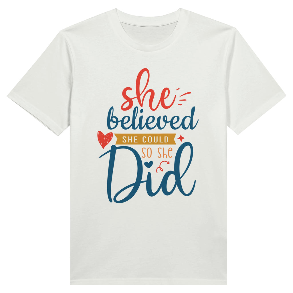 Wearable Inspiration - She Believed, She Did Shirt - White - Print Material