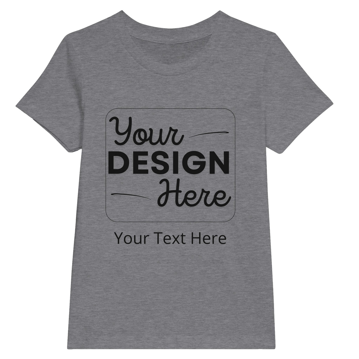 Soft and Stylish Kids Customizable Crewneck Tee - Heather Gray - Kids' T-Shirts