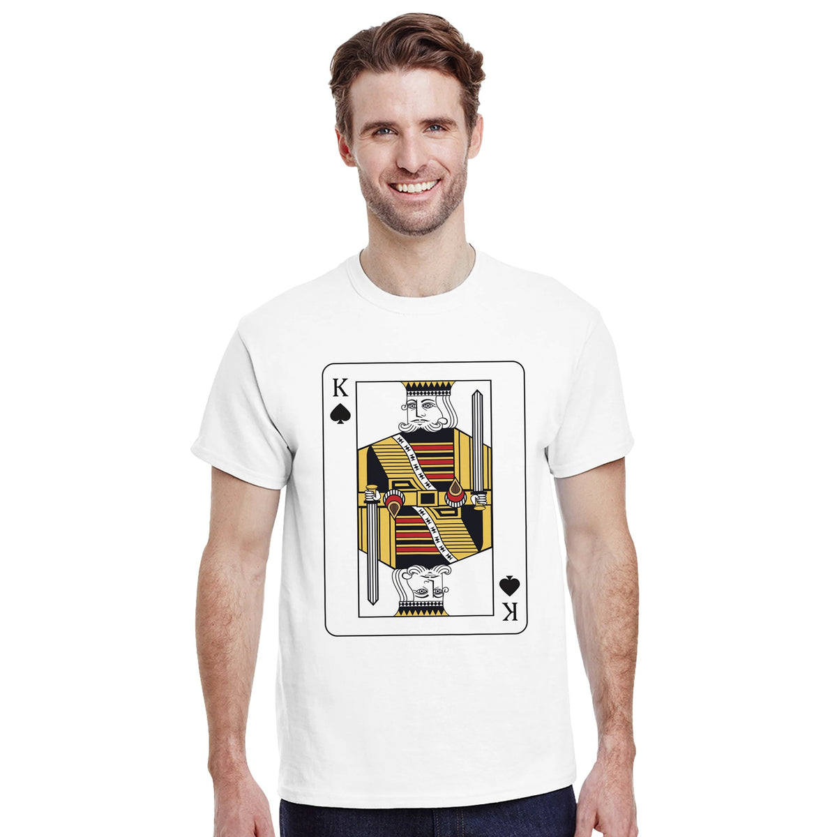 Playing Cards- K- Heavyweight Unisex Crewneck T-shirt - - Print Material