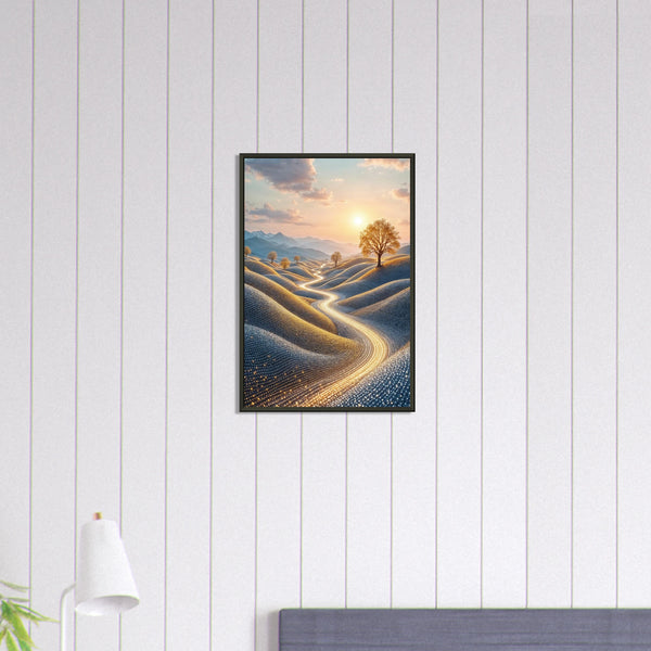 Golden Path to Tranquility - Framed Memory Art - 40x60 cm 16x24″ - Metal Framed Posters