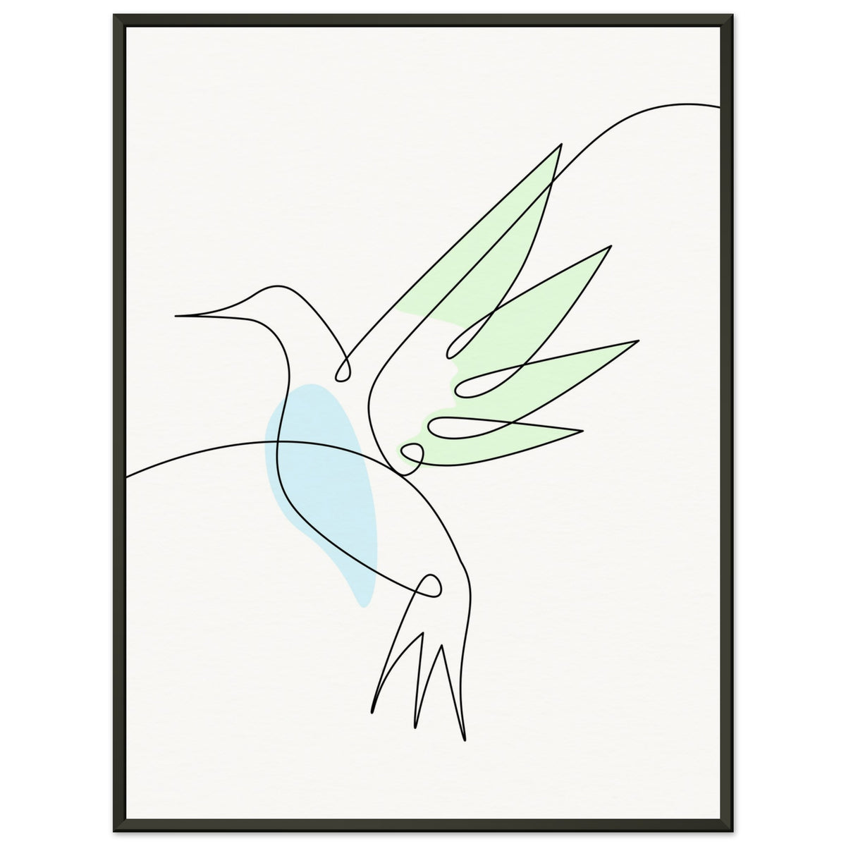 Whispering Wings - Modern Hummingbird Design - 45x60 cm 18x24″ - Metal Framed Posters