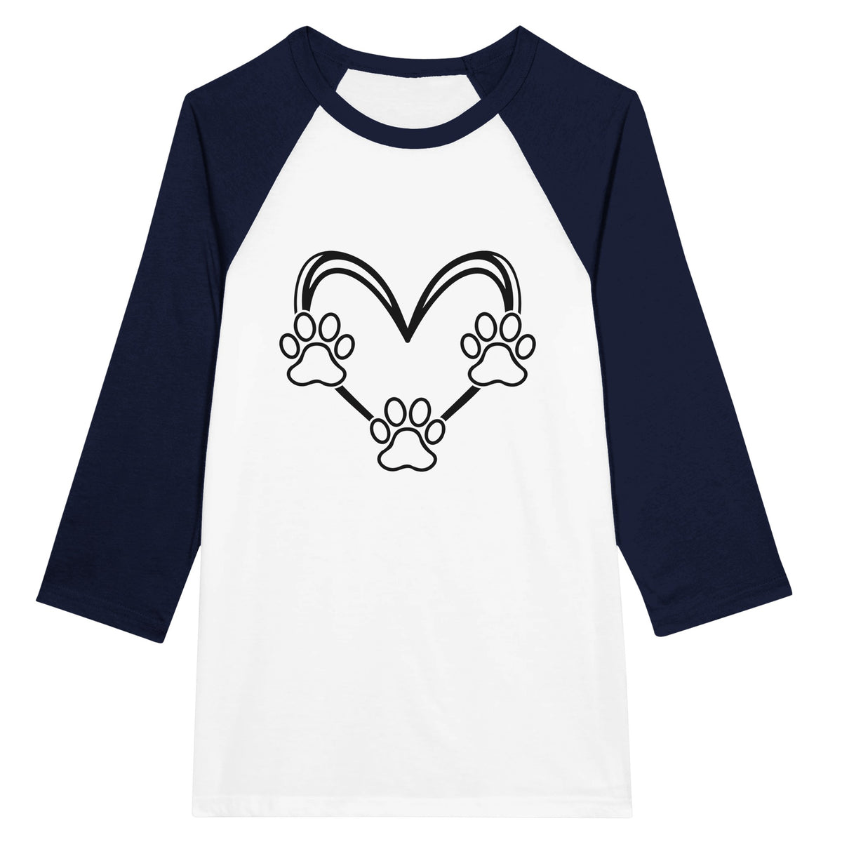 Heartfelt Paws - Embrace the Bond - White and Navy - Print Material