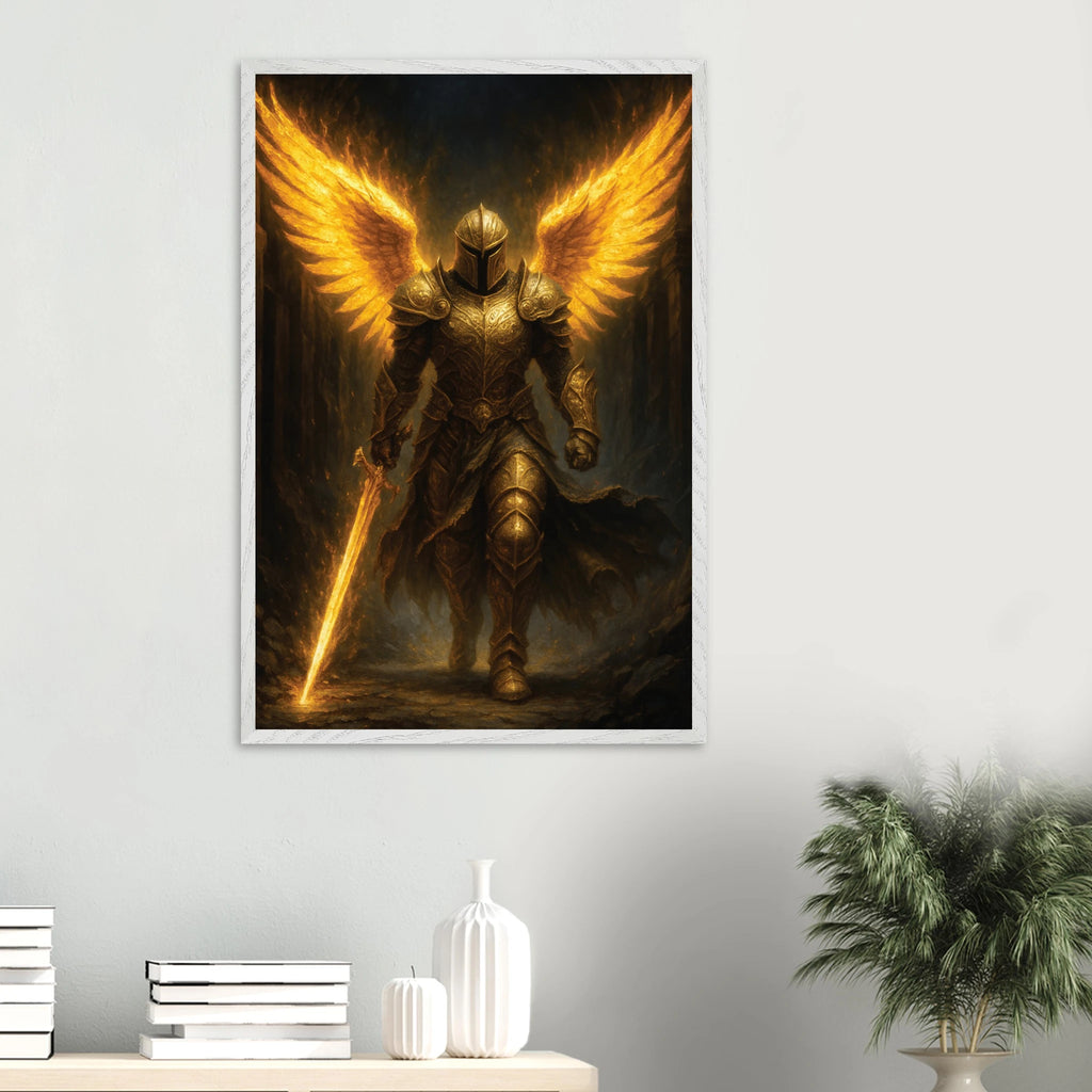 Golden Warrior Wooden Framed Poster – Perfect Gift - Default Title - Wooden Framed Posters
