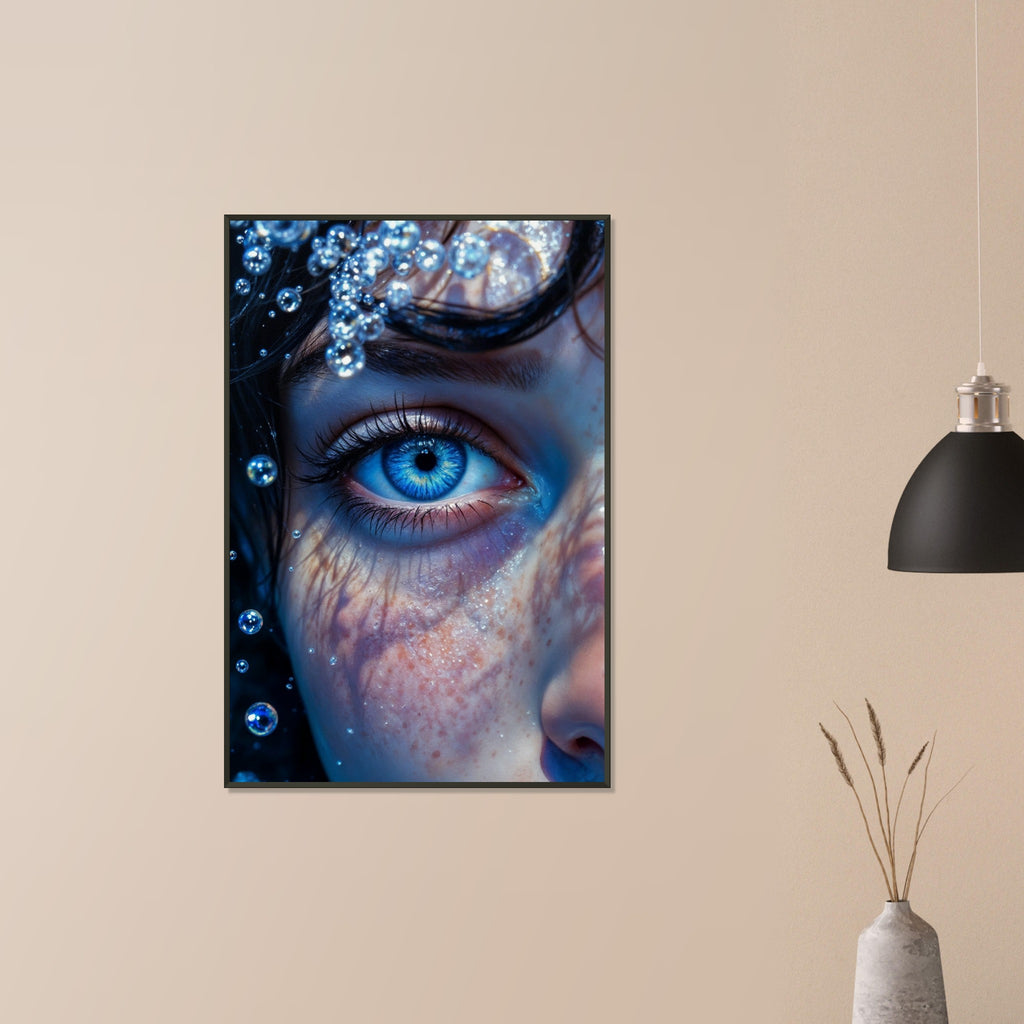 Depth of Vision - Enchanting Blue Eye Art - - Framed Poster