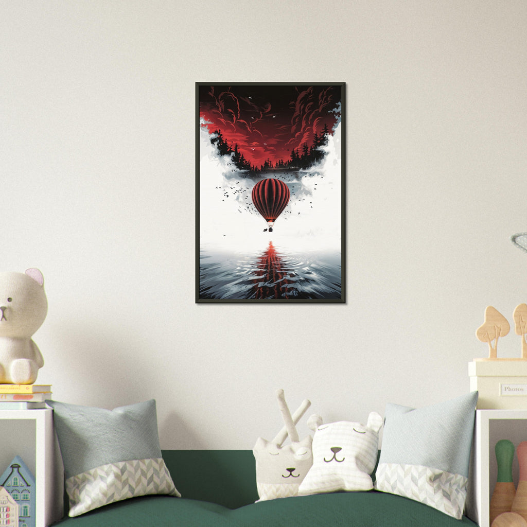 Balloon of Dreams - Reflections in Flight - 40x60 cm 16x24″ - Framed Posters