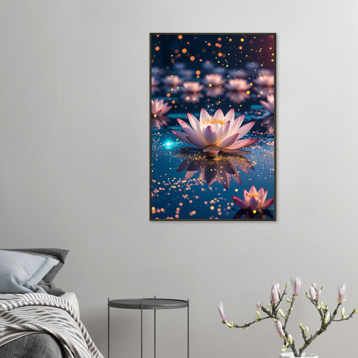 Whispers of Dawn - Lotus & Light Framed Memory Art - - Metal Framed Posters
